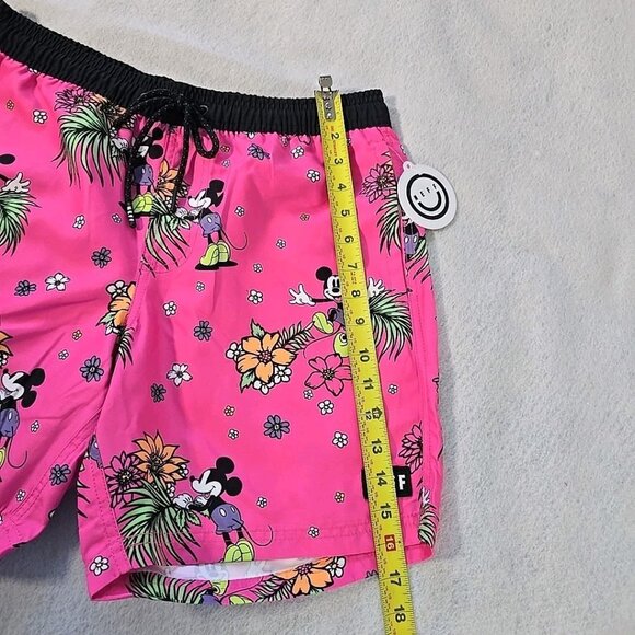 Disney Neff Mickey Mouse Mens Pink Small Drawstring Swim Shorts - Picture 9 of 9